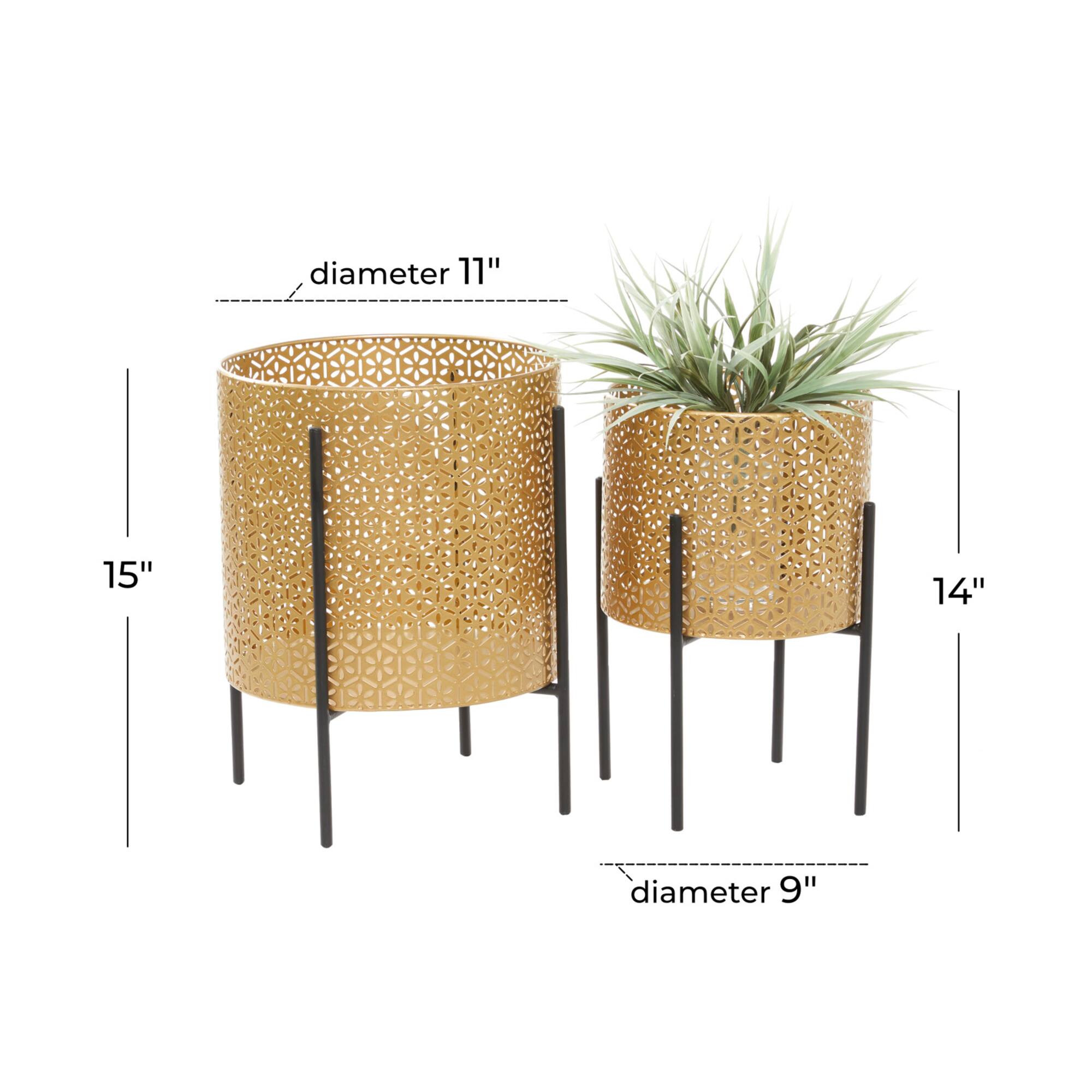 CosmoLiving by Cosmopolitan Gold Metal Mesh Planter Set